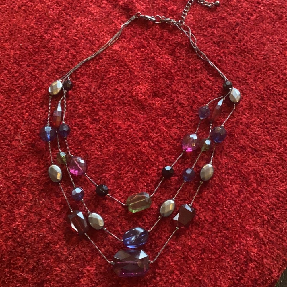 Vintage Multicolor Bead Necklace from France